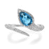 London Blue Topaz & Diamond Snake Wrap Ring