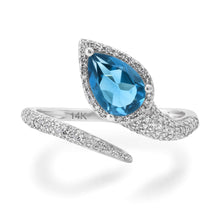 London Blue Topaz & Diamond Snake Wrap Ring