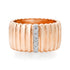 Fluted Gold Band with Diamond Row