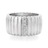 Fluted Gold Band with Diamond Row