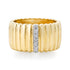 Fluted Gold Band with Diamond Row