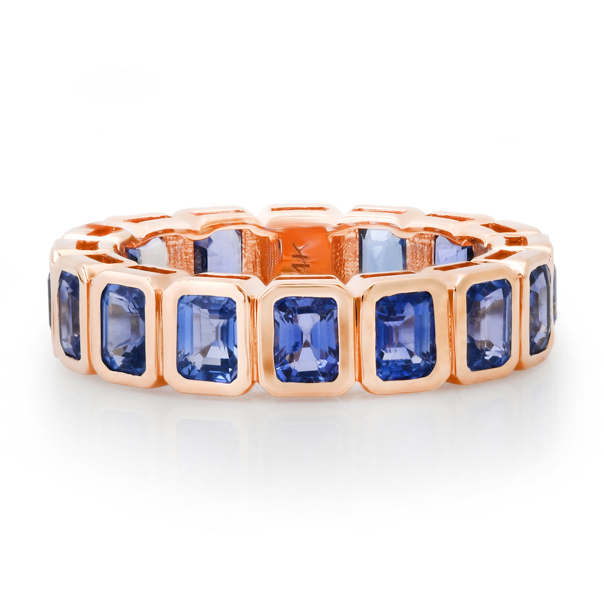 Bezel Set Blue Sapphire Eternity Band Ring