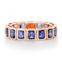 Bezel Set Blue Sapphire Eternity Band Ring