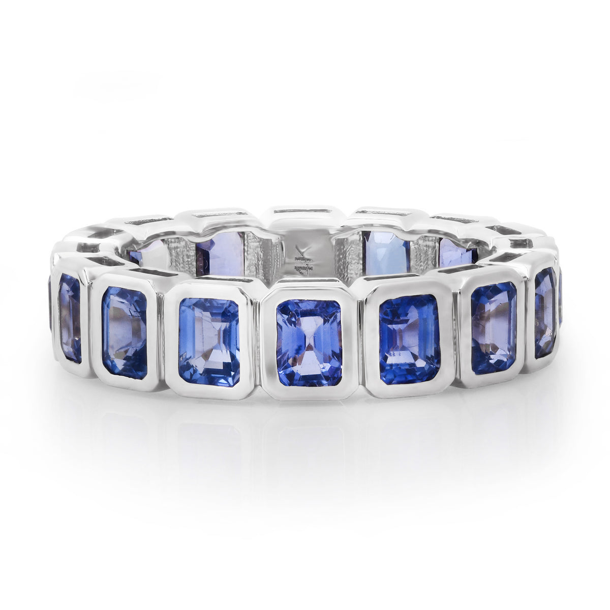 Bezel Set Blue Sapphire Eternity Band Ring