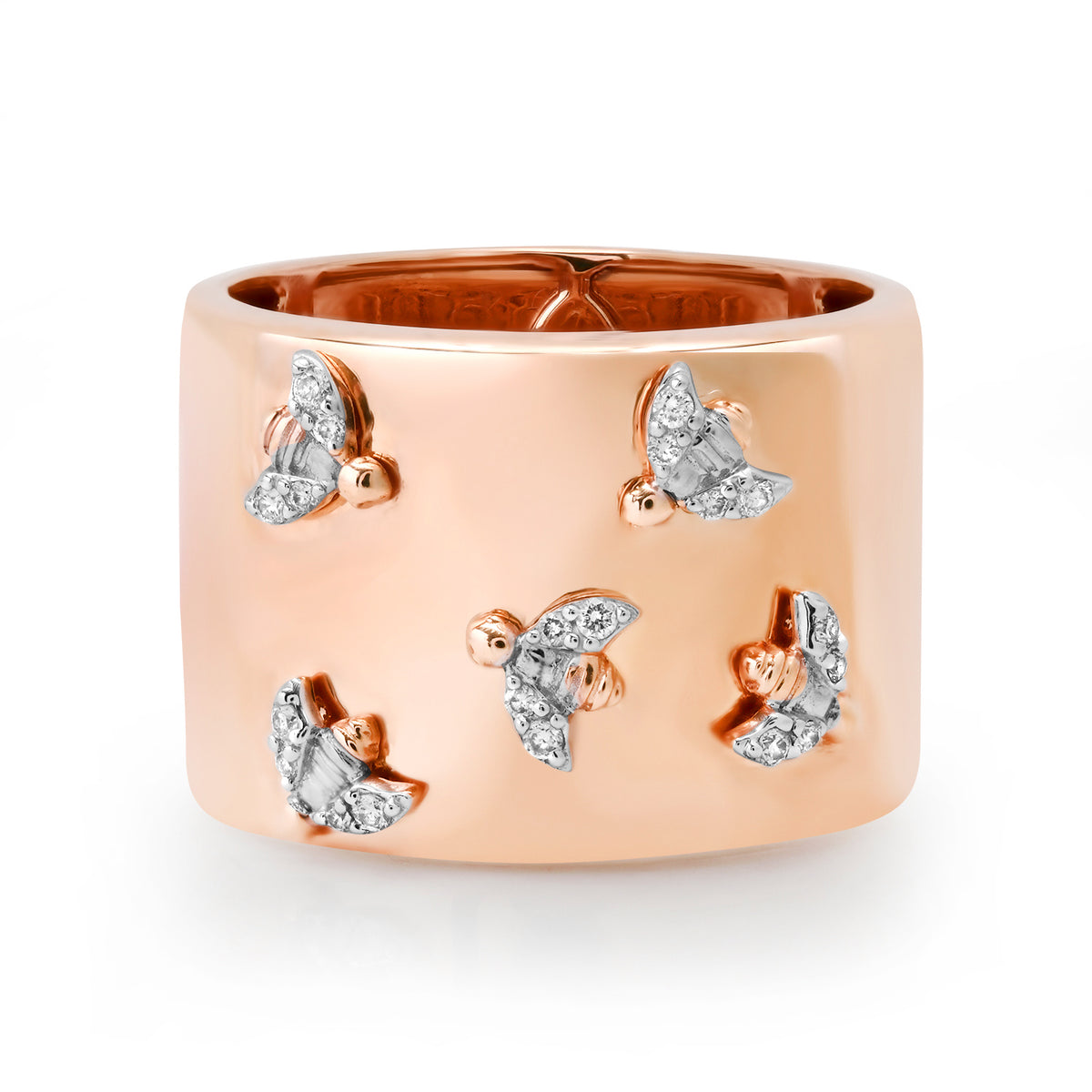 Diamond Busy Bee Band Ring