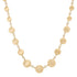 Satin Gold & Diamond Graduated Wavy Disc Necklace