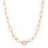 Satin Gold Thin Oval Link Chain Necklace with Diamond Clasp