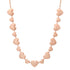 Satin Gold Alternating Puffy Heart Necklace