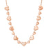 Satin Gold Alternating Puffy Heart Necklace