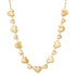 Satin Gold Alternating Puffy Heart Necklace