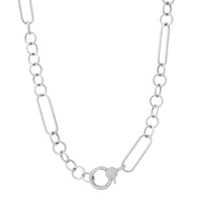 Satin Gold Thin In The Mix Chain Necklace with Diamond Clasp