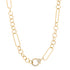 Satin Gold Thin In The Mix Chain Necklace with Diamond Clasp