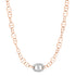 Satin Gold Thin Mariner Link Chain Necklace with Jumbo Diamond Mariner