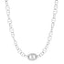 Satin Gold Thin Mariner Link Chain Necklace with Jumbo Diamond Mariner