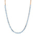 Heart Shaped Aquamarine Half Tennis Necklace