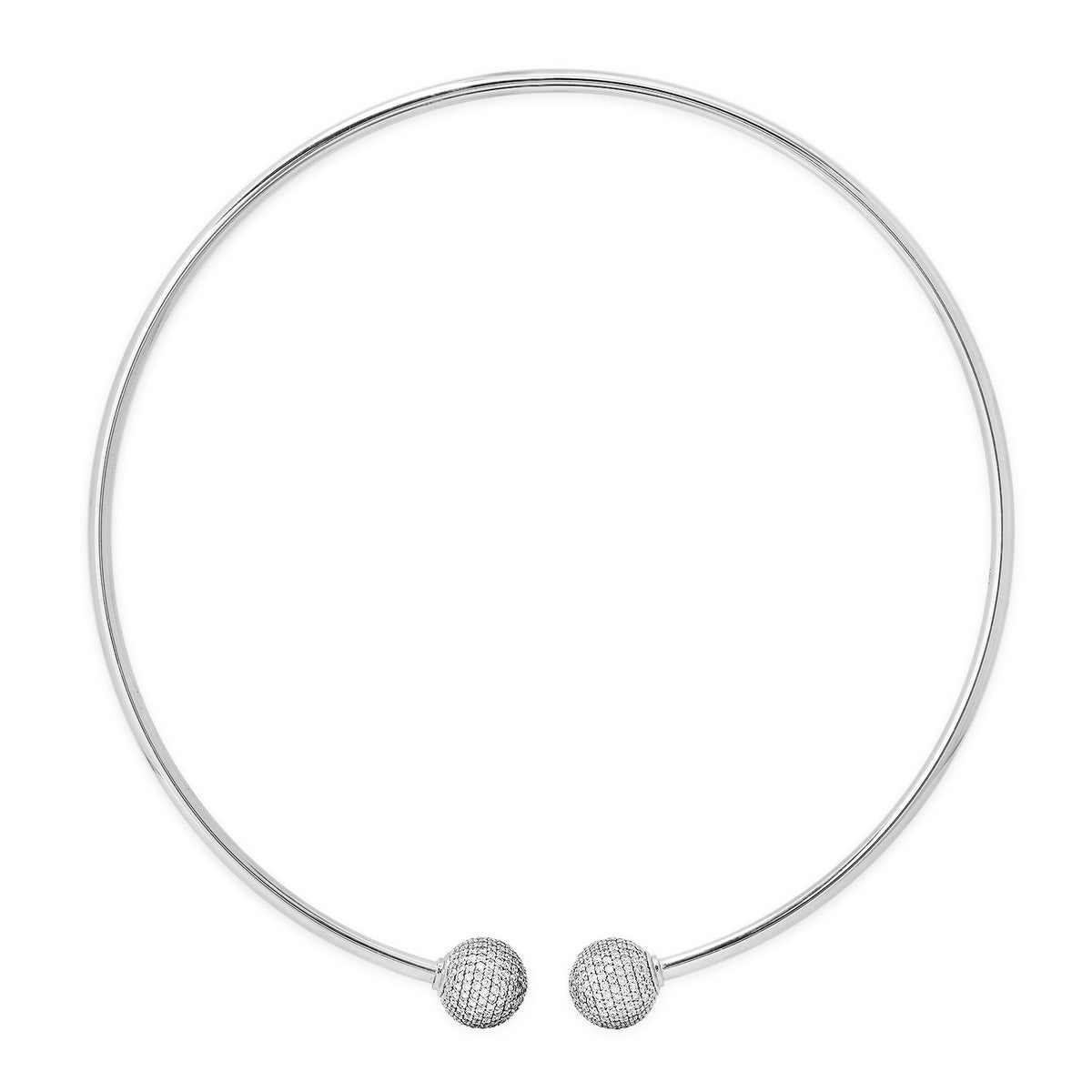 Diamond Ball Gold Collar Choker Necklace