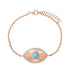 Turquoise & Diamond Fluted Evil Eye Bracelet