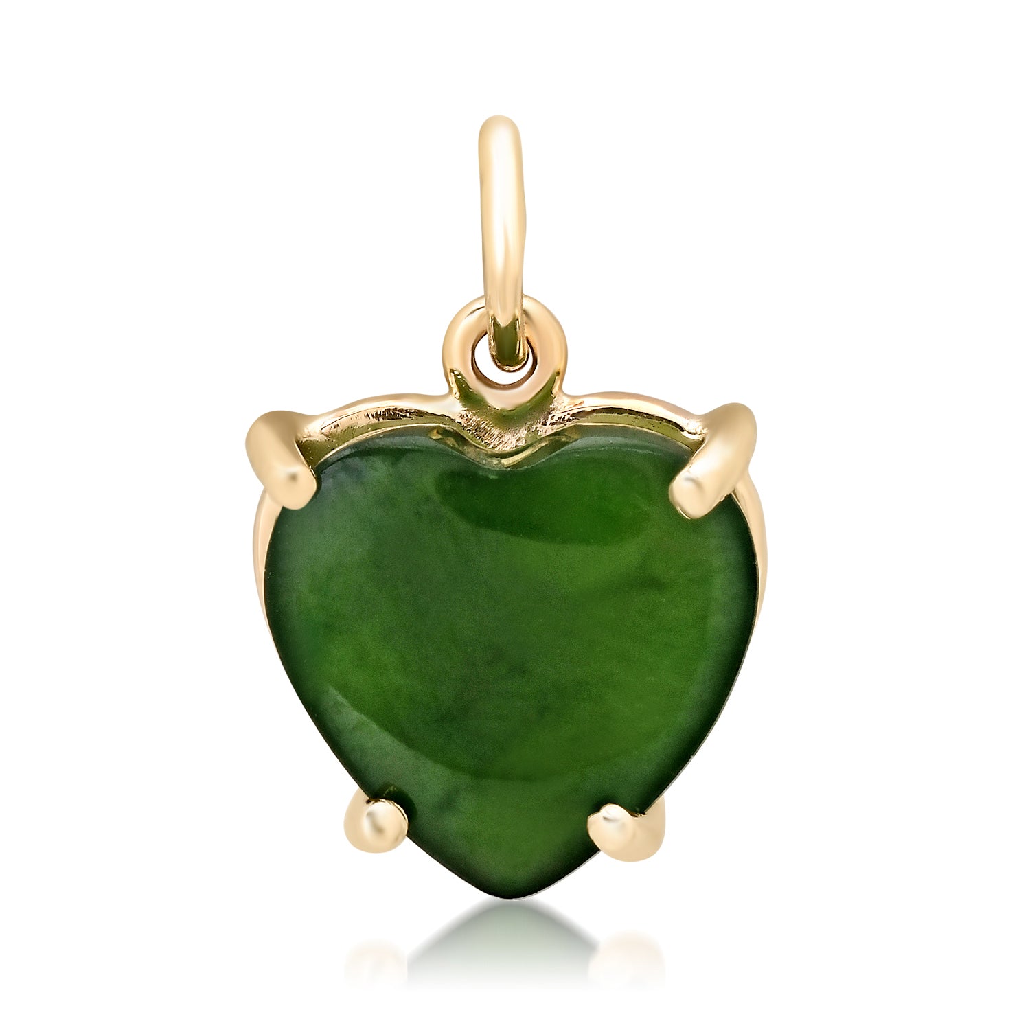 Mini Cabochon Heart Gemstone Charm