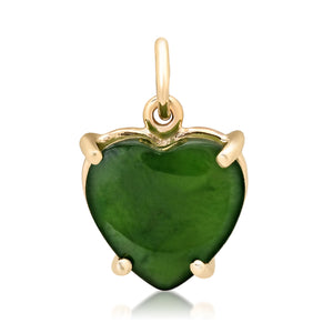 Mini Cabochon Heart Gemstone Charm