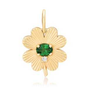 Tsavorite & Diamond Lucky Clover Light Charm