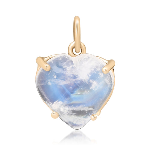 Mini Cabochon Heart Gemstone Charm