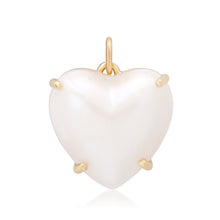 Large or Small Puffy Pearl Heart Charm