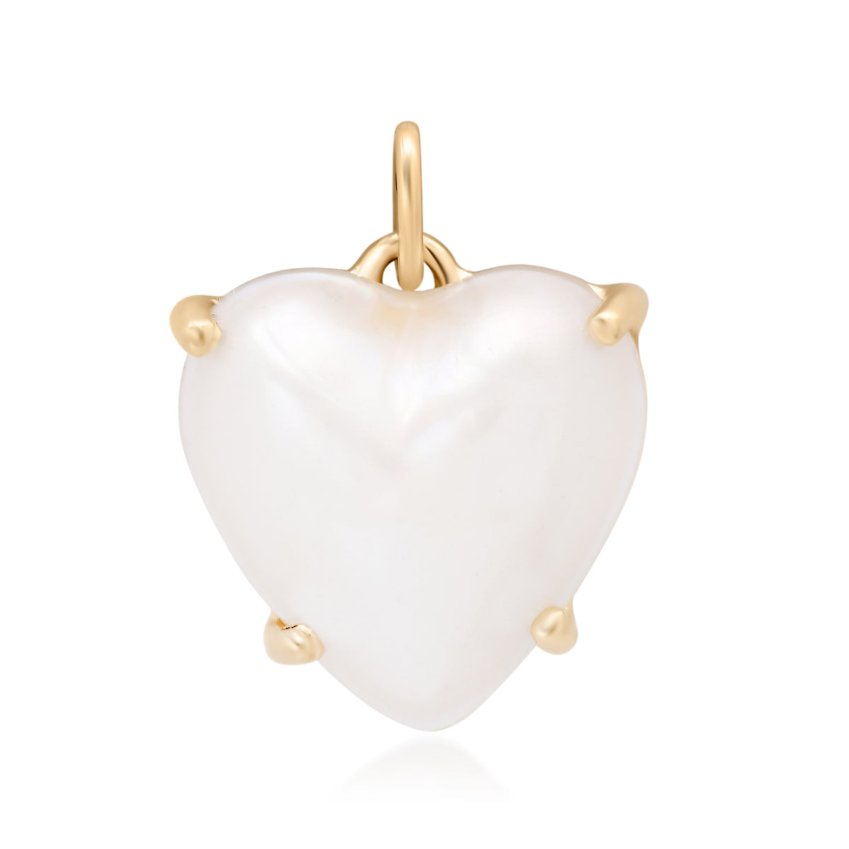 Large or Small Puffy Pearl Heart Charm