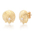 Fluted Pearl Shell Stud Earrings