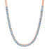 Emerald Cut Bezel Set Blue Topaz Half Tennis Necklace