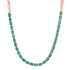 East West Emerald Cut Emerald Bezel Half Tennis Necklace