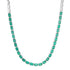 East West Emerald Cut Emerald Bezel Half Tennis Necklace