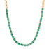 East West Emerald Cut Emerald Bezel Half Tennis Necklace