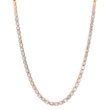 East West Emerald Cut Diamond Bezel Half Tennis Necklace