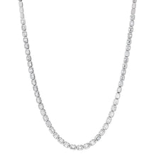 East West Emerald Cut Diamond Bezel Half Tennis Necklace