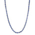 East West Emerald Cut Blue Sapphire Bezel Tennis Necklace