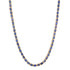 East West Emerald Cut Blue Sapphire Bezel Tennis Necklace