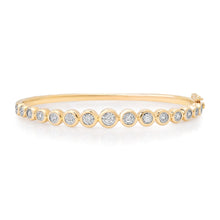 Graduated Round Diamond Bangle Bracelet with Miracle Plate