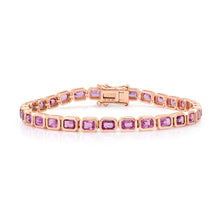 Bezel Set East West Pink Sapphire Tennis Bracelet