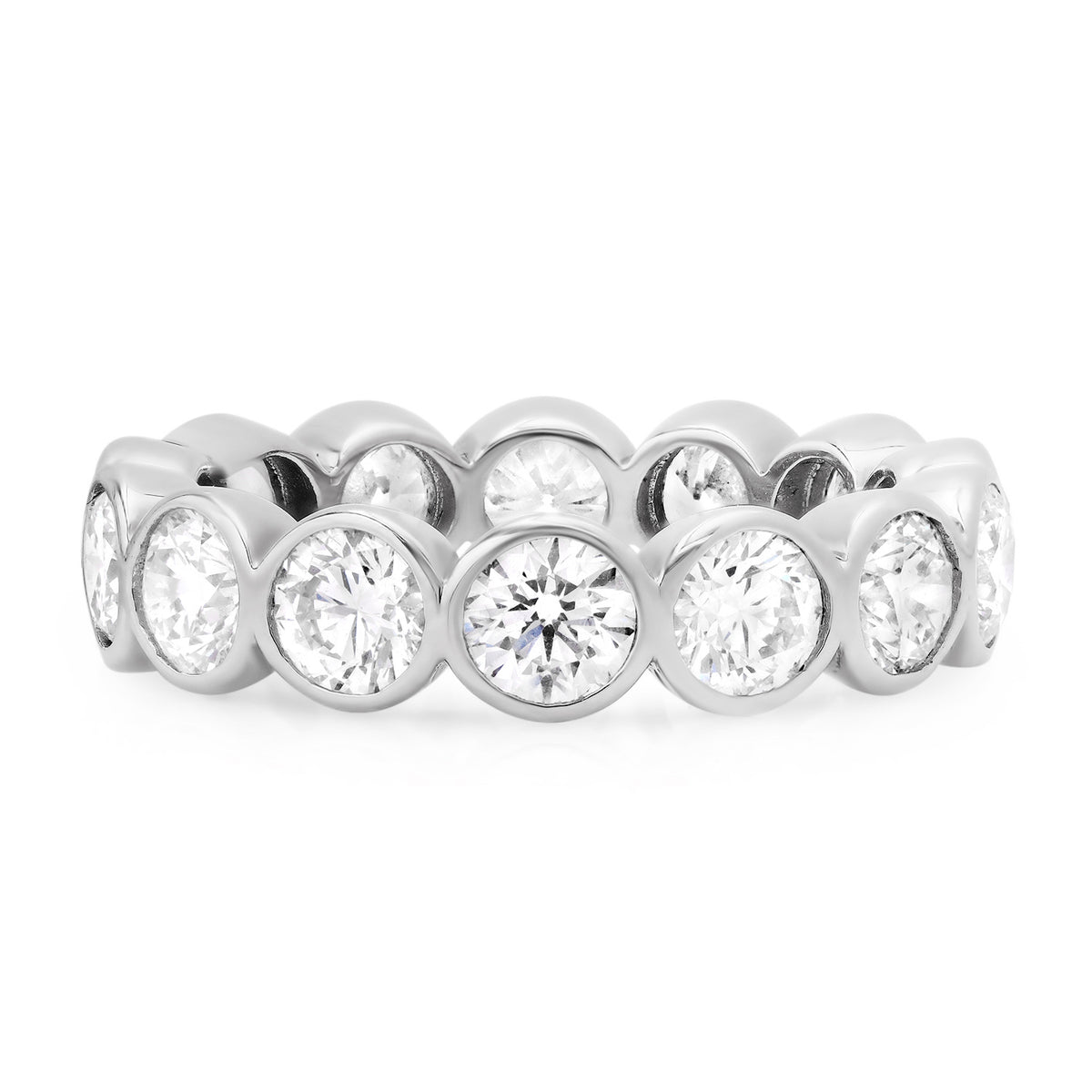 Juicy Round Bezel Set Diamond Eternity Band Ring