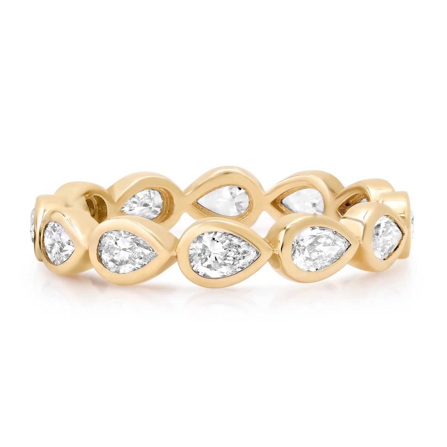 East West Bezel Pear Shaped Eternity Band Ring
