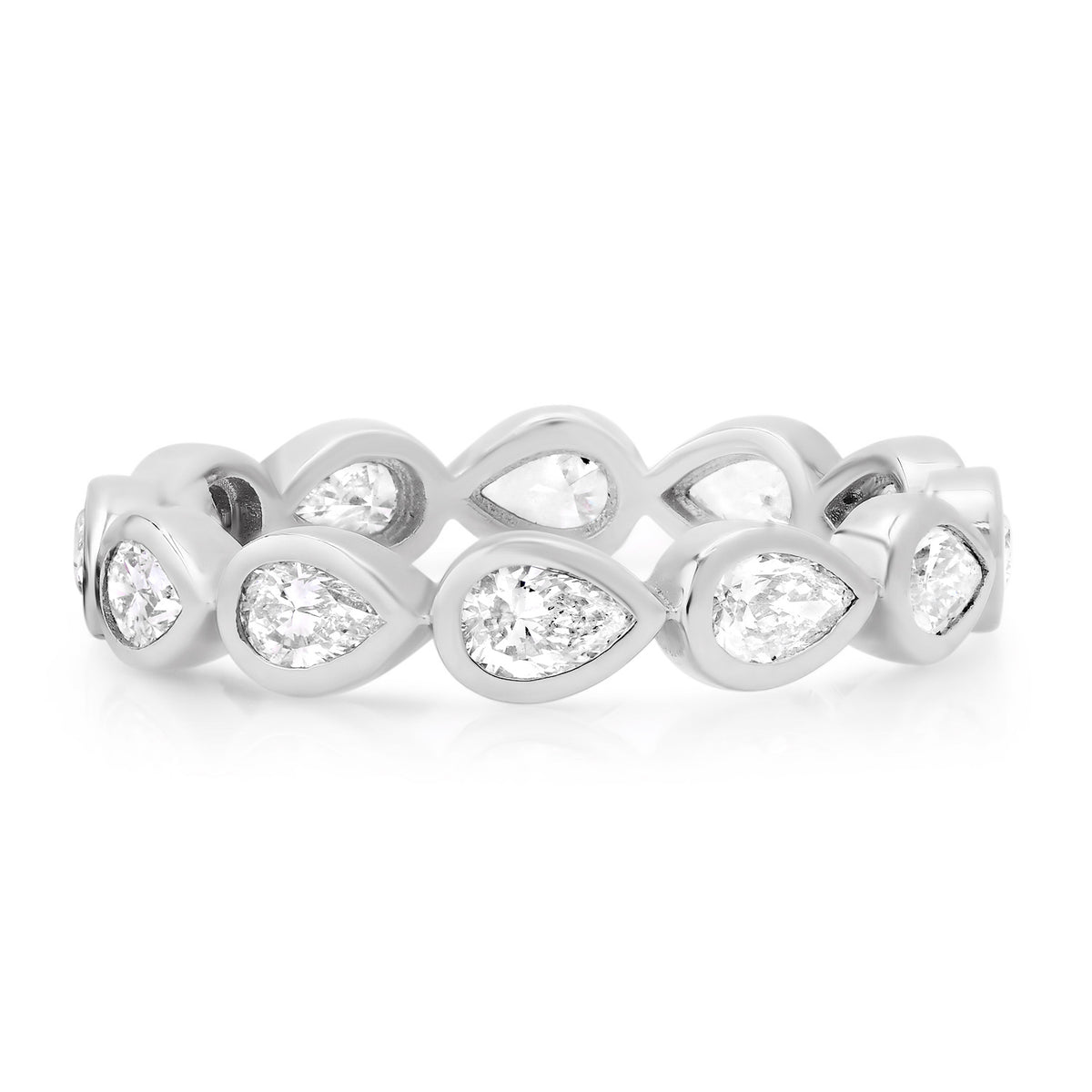 East West Bezel Pear Shaped Eternity Band Ring