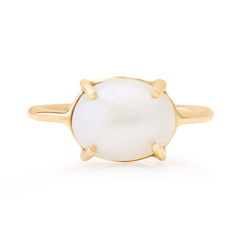 Small East West Pearl Ring