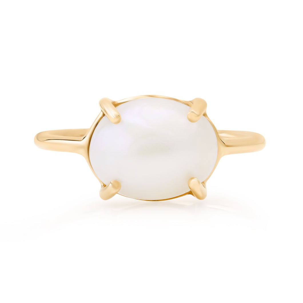 Small East West Pearl Ring