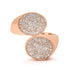 Flat Pave Diamond Bypass Ring
