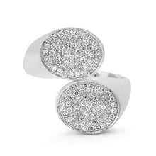 Flat Pave Diamond Bypass Ring