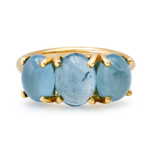 Small Gumdrop Three Stone Cabochon Ring