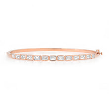 Graduated East West Emerald Cut Diamond Bangle Bracelet