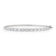 Graduated East West Emerald Cut Diamond Bangle Bracelet