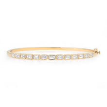 Graduated East West Emerald Cut Diamond Bangle Bracelet