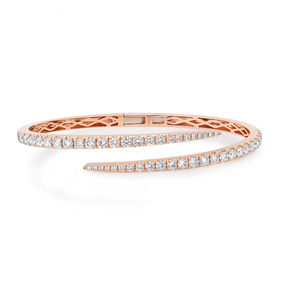 Graduated Diamond Flex Bypass Hinge Bracelet